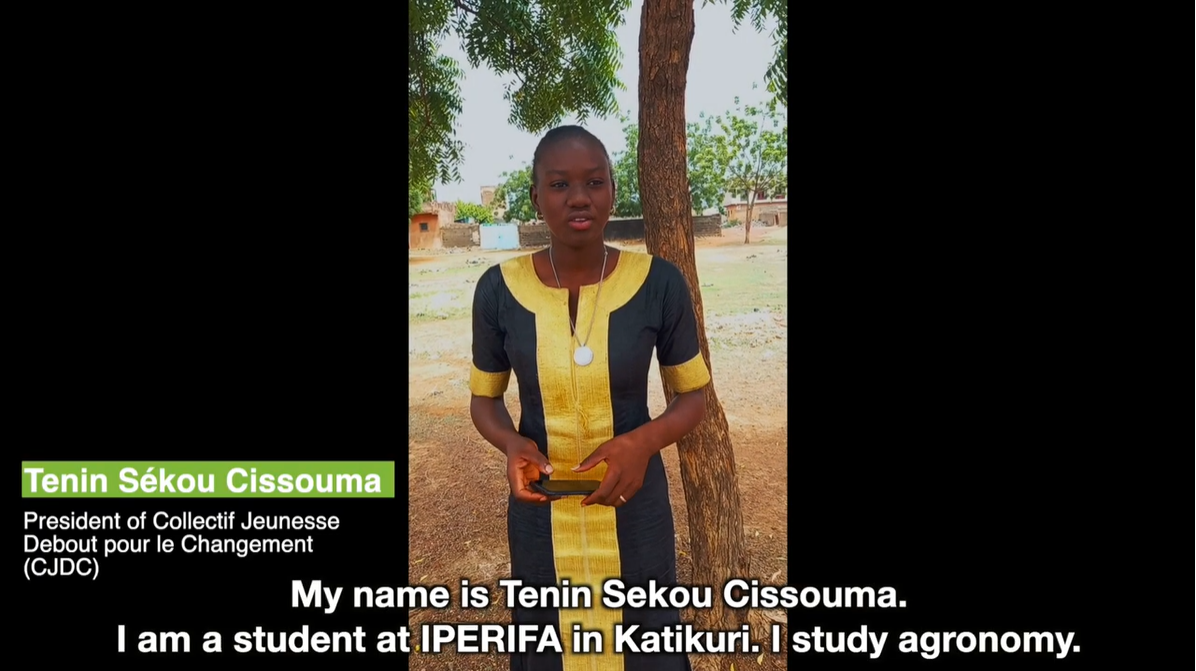 Tenin Sékou Cissouma, president of the Youth Standing for Change Collective (CJDC) - MALI
